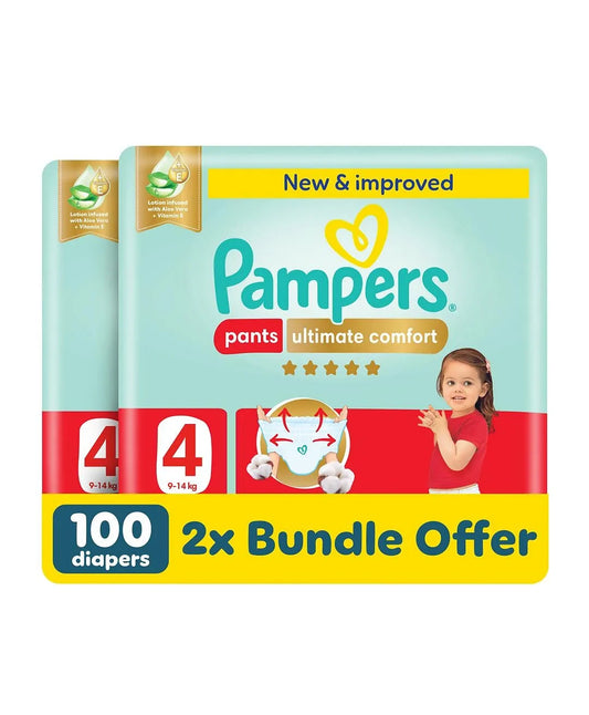 Pampers Ultimate Care Pant Diapers, Size 4, 9-14kg, 50's x 2