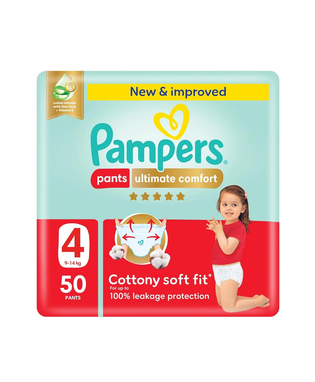 Pampers Ultimate Care Pant Diapers, Size 4, 9-14kg, 50 Piece