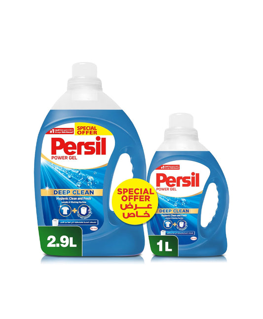 Persil Power Gel Liquid Laundry Detergent, For Top Loading Washing Machines, 2.9L +1L