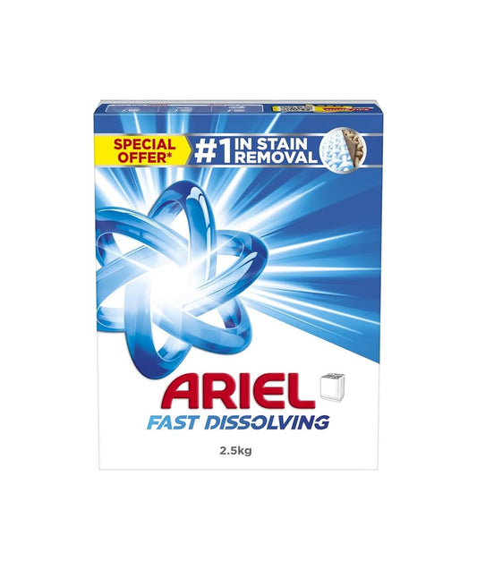 Ariel Fast Dissolving Laundry Detergent Powder, 2.5 KG